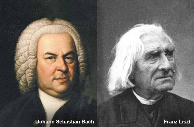 Johann Sebastian Bach and Franz Liszt