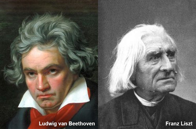 Ludwig van Beethoven and Franz Liszt